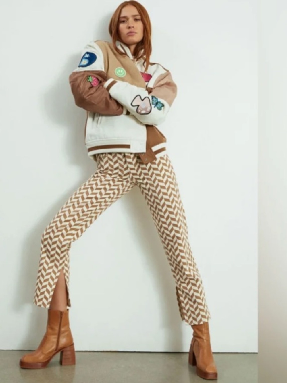 Pac Sun Cotton Chevron Print low rise button fly Jeans